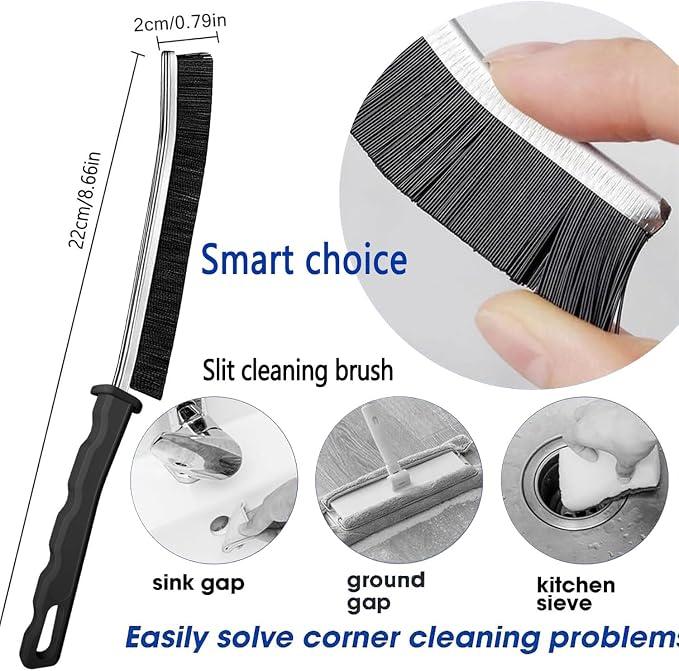 Crevice Cleaning Brush Set, Hard Bristle Gap Cleaning Tool, Ultra-Fine Nylon - Image 4