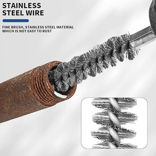 6Pcs Stainless Steel Bore Brush in Different Sizes Twisted Wire Cleaning Brush - Image 5