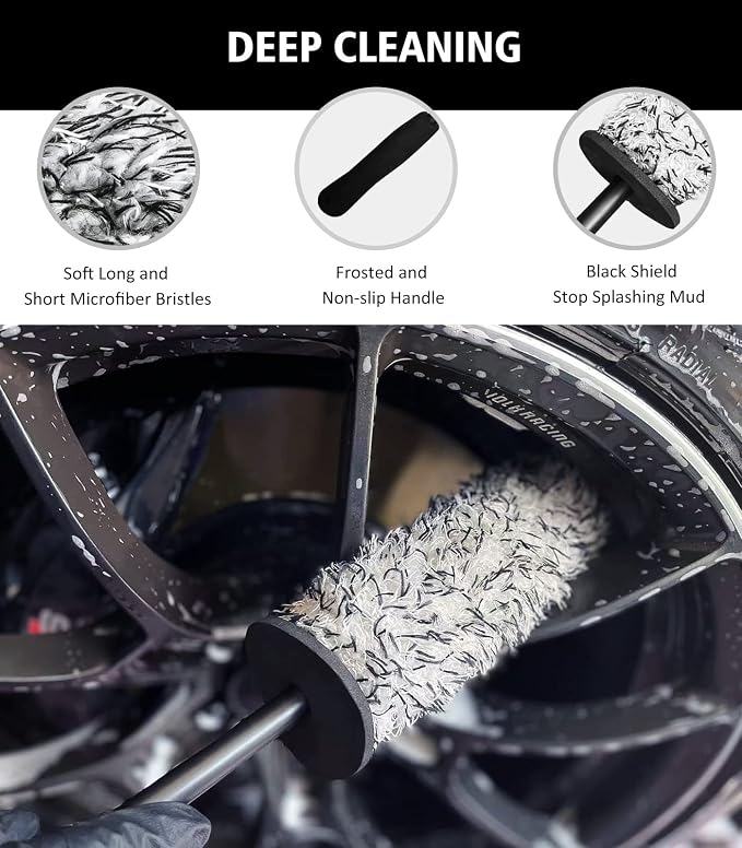YeewayVeh Wheel Cleaning Kit, Tire Dressing Applicator and Car Detailing Brush - Image 8