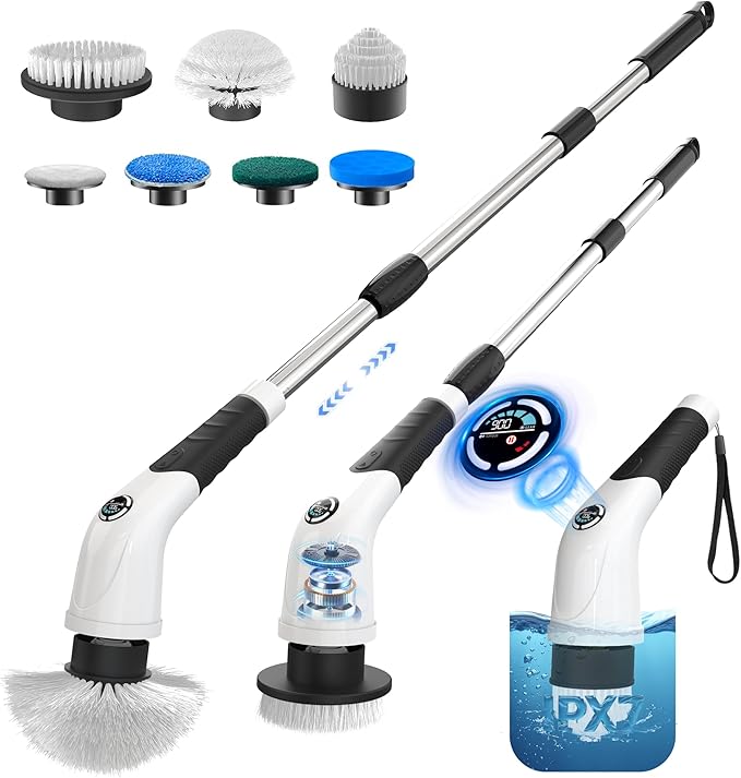 Cordless Electric Spin Scrubber, IPX7 Waterproof Rechargeable Power Cleaning by Unknown