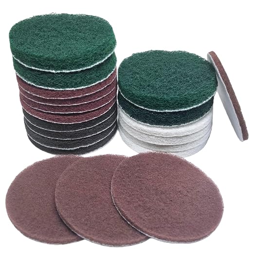 20 PCS 4 Inch 120-2000 Grit Hoop and Loop Scrubber Scouring Pads Drill Scuffing by SACKORANGE