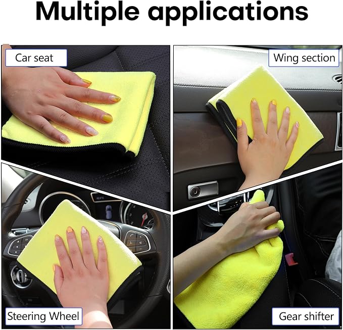 Hovom 3PCS Car Microfiber Towels, 23.62"×11.81" Lint-Free Microfiber Towels - Image 6