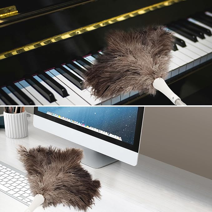 Ostrich Feather Duster Pole 28 to 72 Inch, Extendable Feather Duster Used - Image 6