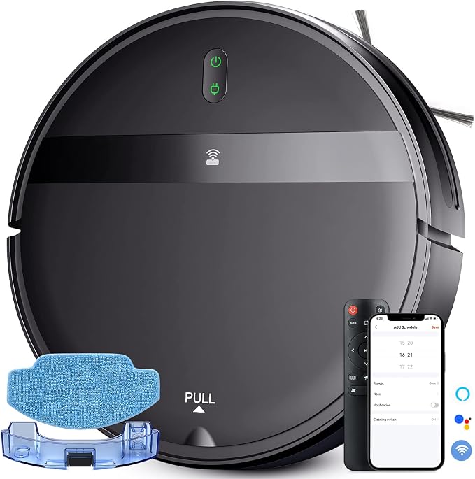 Robot Vacuum and Mop Combo for Pet Hair & Large Homes – Smart App/Voice by Kilgone