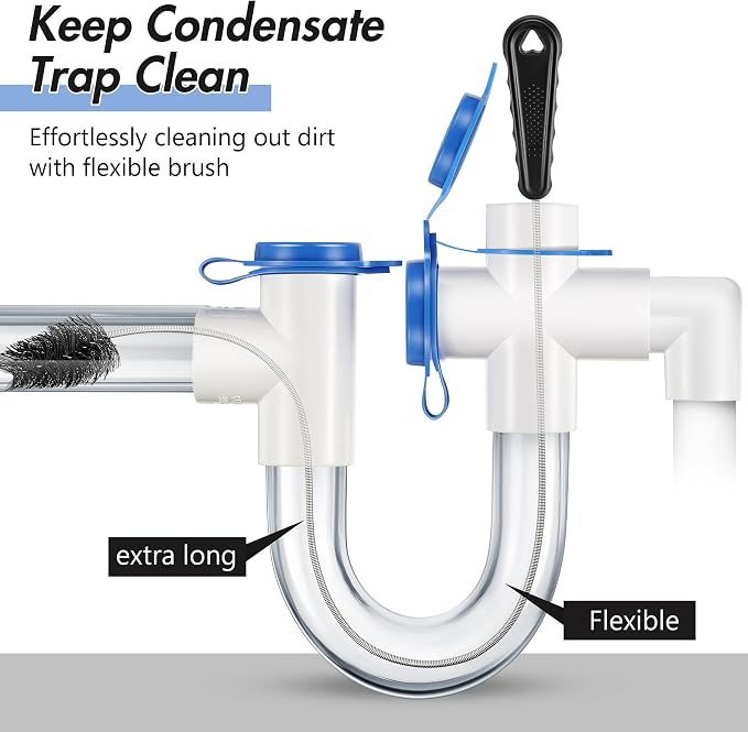 3 Pcs Condensate Trap Flexible Drain Brush, 48 Inch AC Drain Line Cleaning Brush - Image 2