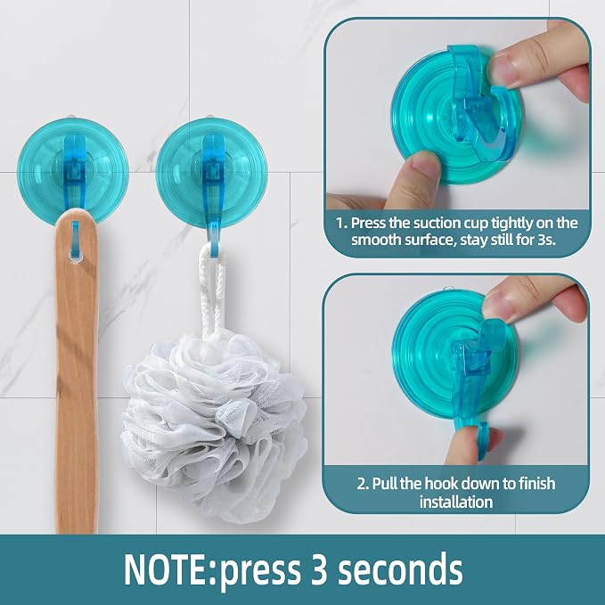 Antimbee Suction Cup Hooks, 5 Pack Shower Wall Suction Cup Hangers, Heavy Duty - Image 4