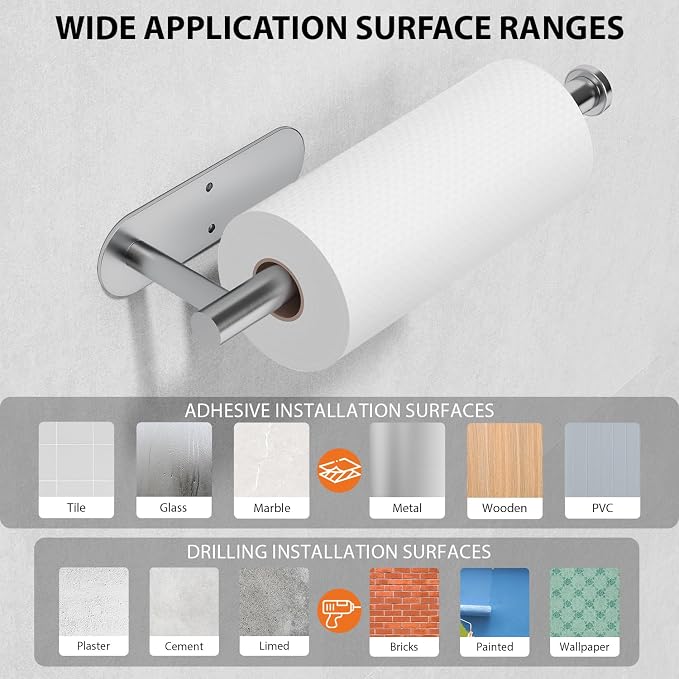 Auxmir No Drilling Self Adhesive Toilet Paper Holder, Premium Rustproof SUS304 - Image 7