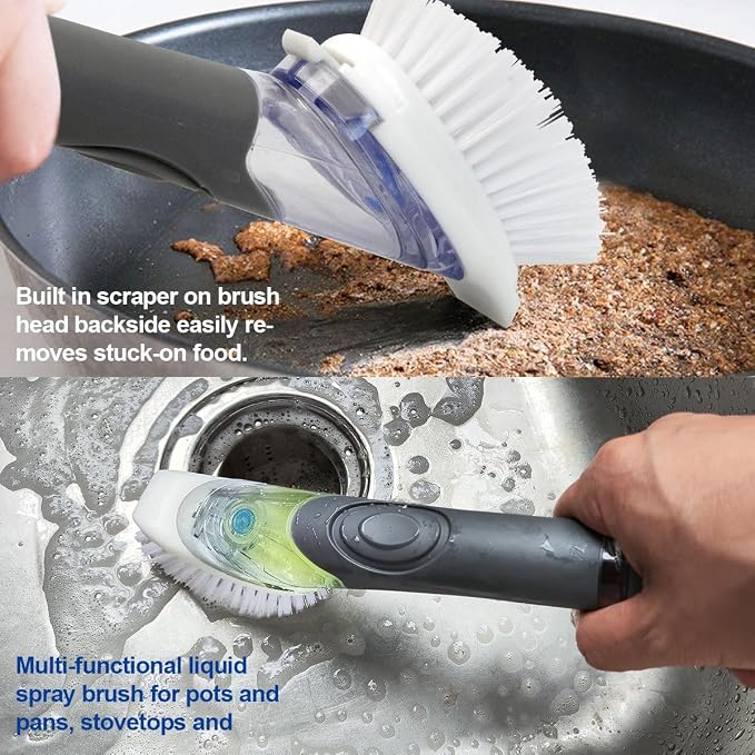 CELOX Dish Brush with Soap Dispenser, Heavy Duty Dishwand Kit, Includes 1 Wand - Image 4