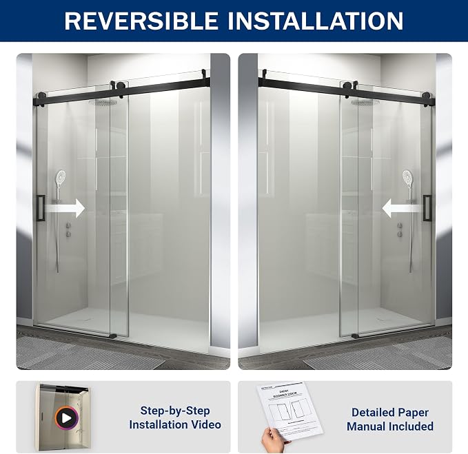 Abruzzo 76" Frameless Shower Door Single Sliding - Image 7