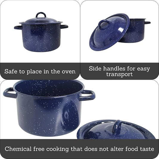IMUSA USA C20666-1062810W Speckled Enamel Stock Pot - Image 2