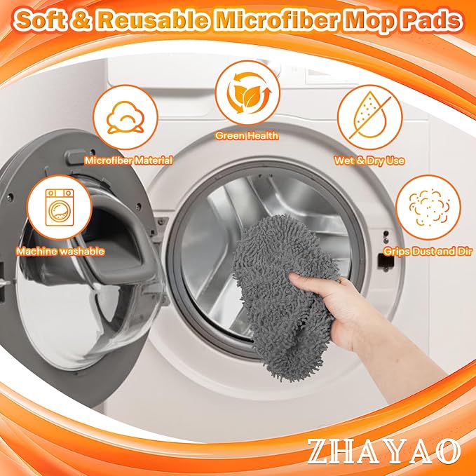 Reusable 100% Coral Fleece Mop Pads Compatible - Image 4