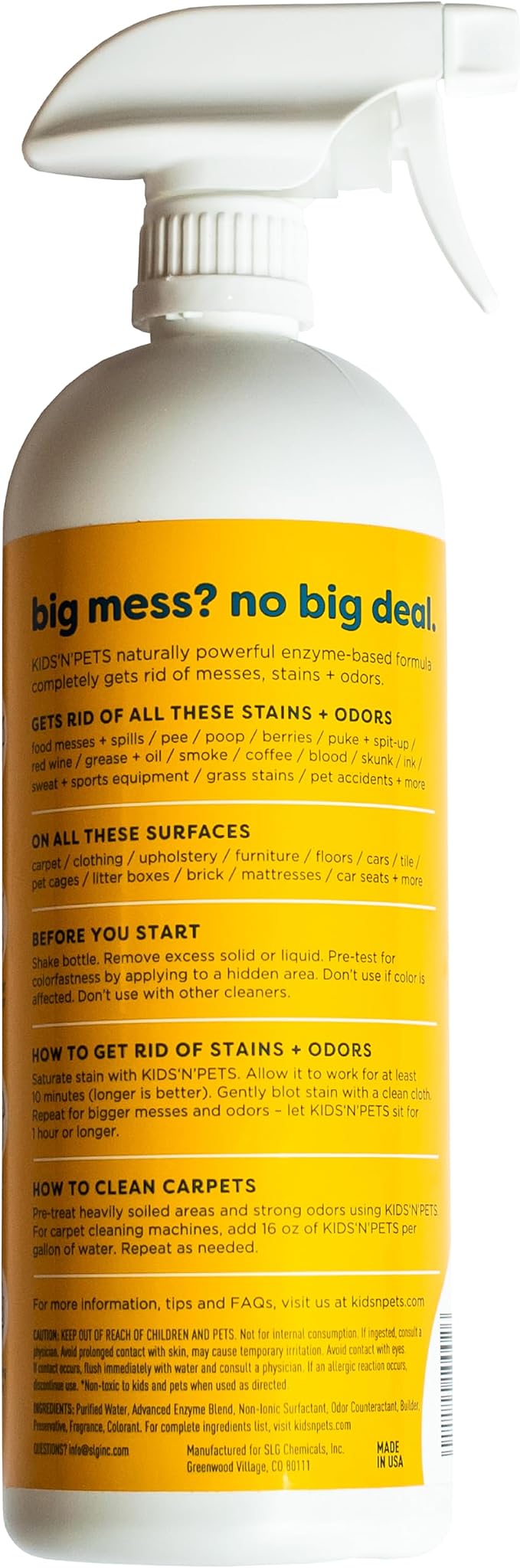 KIDS 'N' PETS Instant All-Purpose Stain & Odor Remover Permanently Eliminates - Image 2