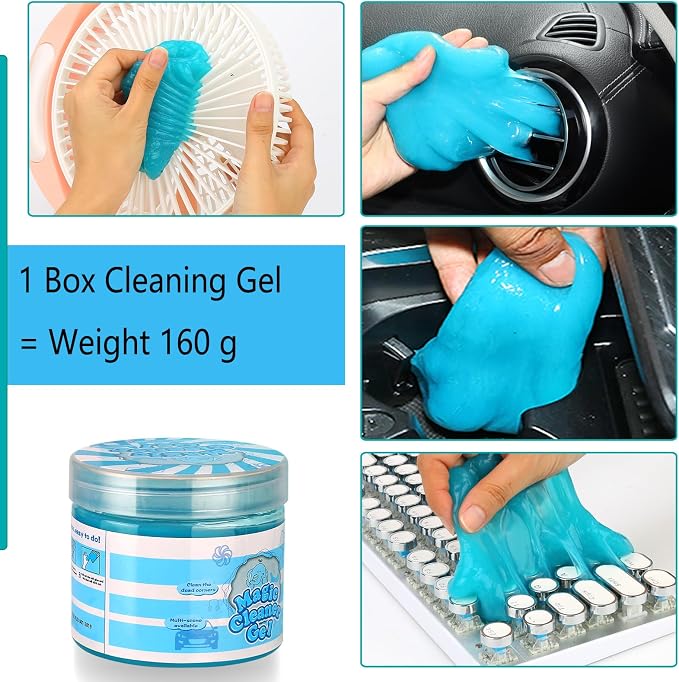 Luscinum Car Interior Duster Detailing Cleaning Gel Brushes Kit, Soft Dust - Image 3