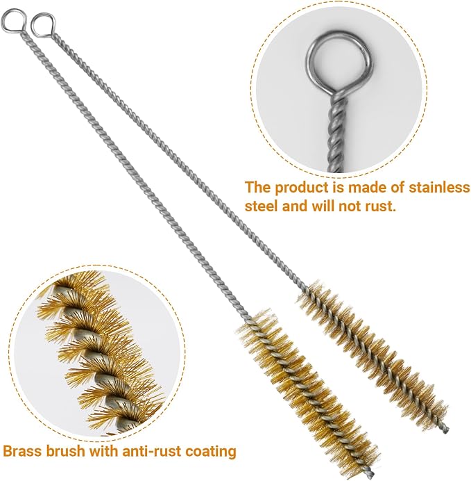 8Pcs Tube Cleaning Brush, Brass Stainless Steel Engine Cleaning Brushes - Image 4