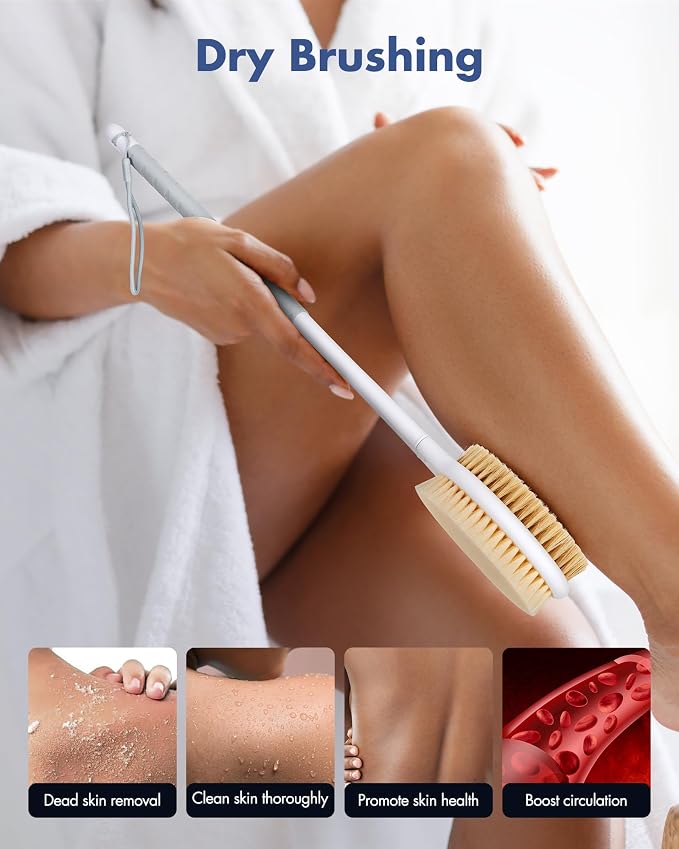 Back Scrubber Body Shower Brush: Anti Slip Long Handle Bath Brush - Image 4