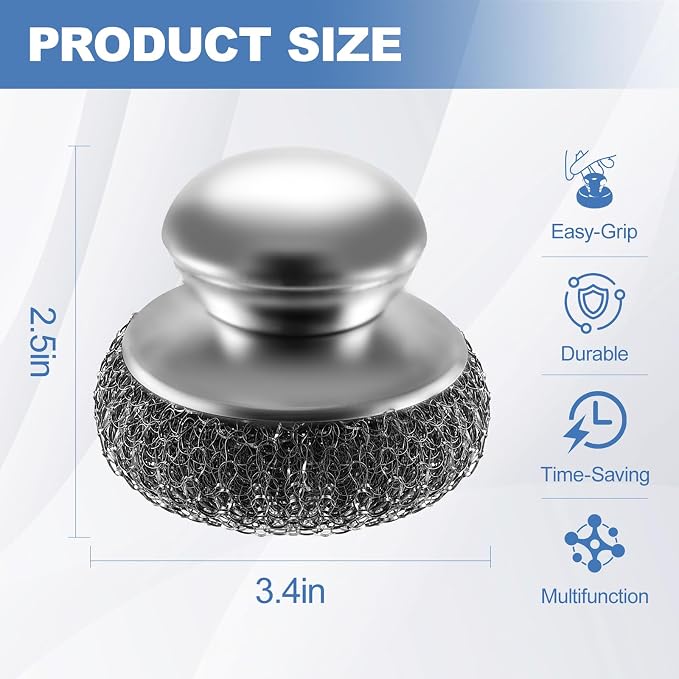 10Pcs Steel Wool Scrubber, Steel Wool Pads - Image 3