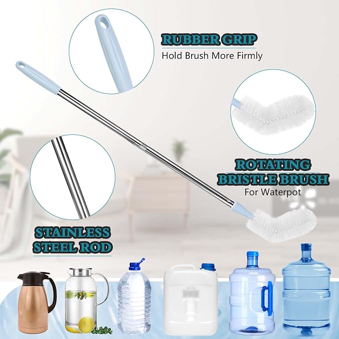 2-Pack 28’ Long Bottle Brush, 3 and 5 Gallon Bottle Cleaning Brush, Water - Image 3