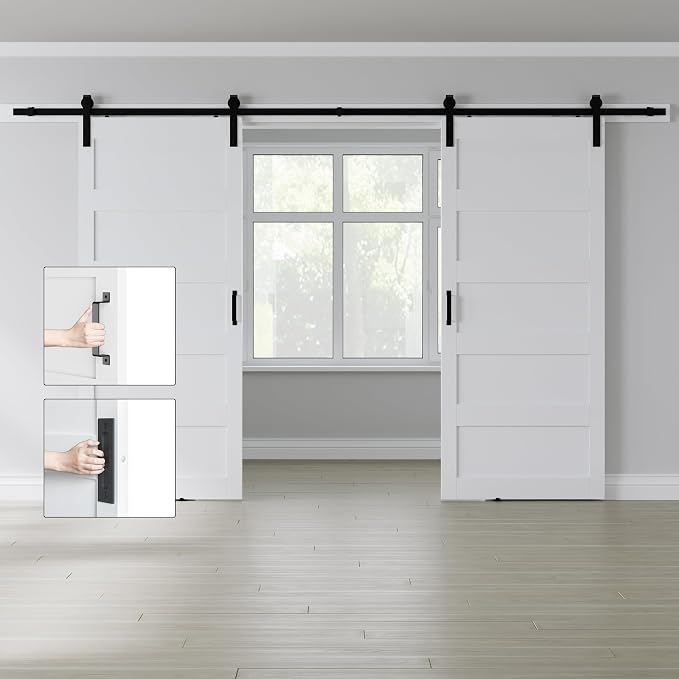 Double 32" x 84" White Barn Door - Image 4
