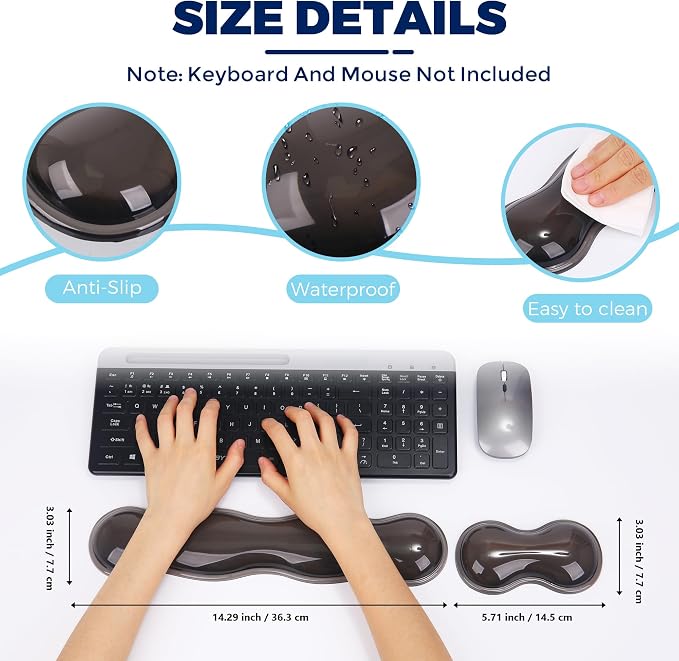 Gel Wrist Rest for Keyboard and Mouse, Wrist Rest for Keyboard, Mouse Wrist - Image 4