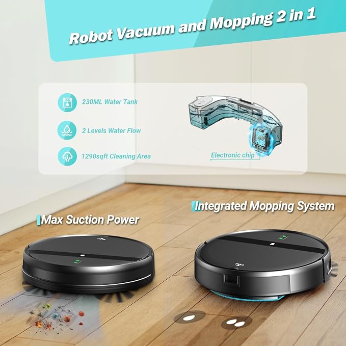 Robot Vacuum and Mop Combo, 2-in-1 Robotic Vacuum Cleaner - Image 3