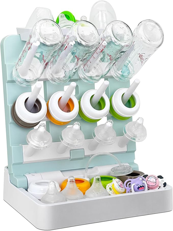 Baby Bottle Drying Rack, Vertical Standing Bottle Dryer Rack Holder-Space by CINWWNI