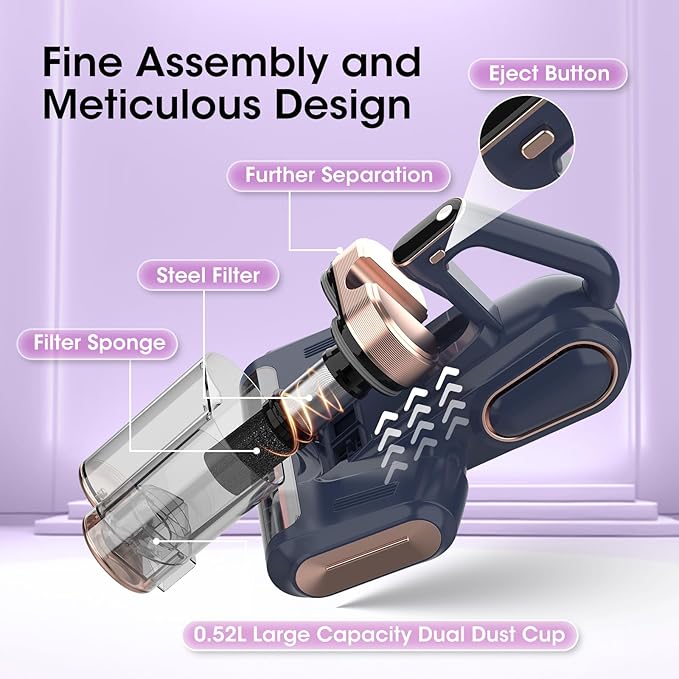 Bed Mattress Vacuum Cleaner Cordless 16Kpa Handheld Vacuum, Vacuum Cleaner - Image 6