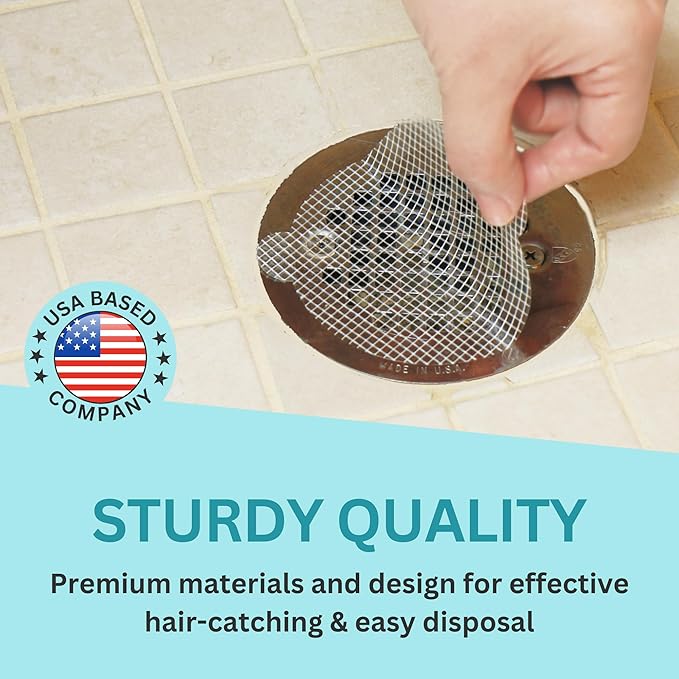 25 Pack Disposable Shower Drain Hair Catcher Mesh Stickers - Image 2