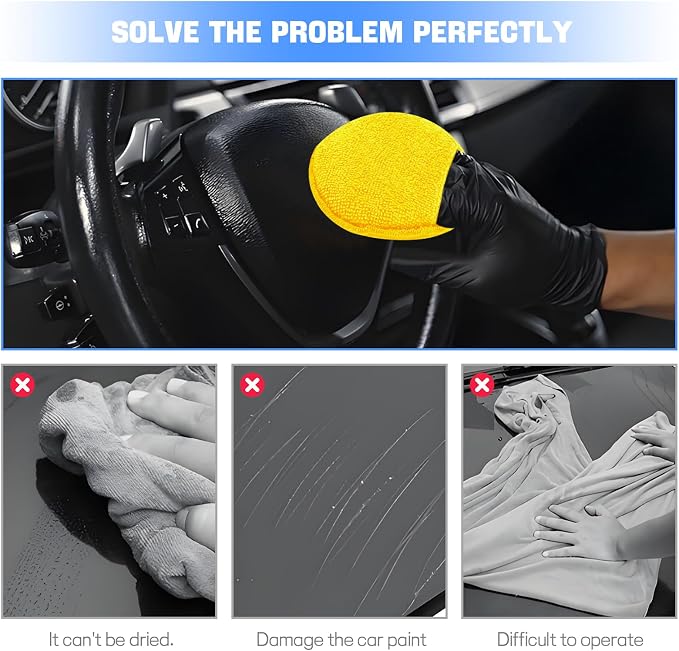 Hovom 6PCS Microfiber Wax Applicator, Soft Automotive Waxing Foam Pads - Image 4