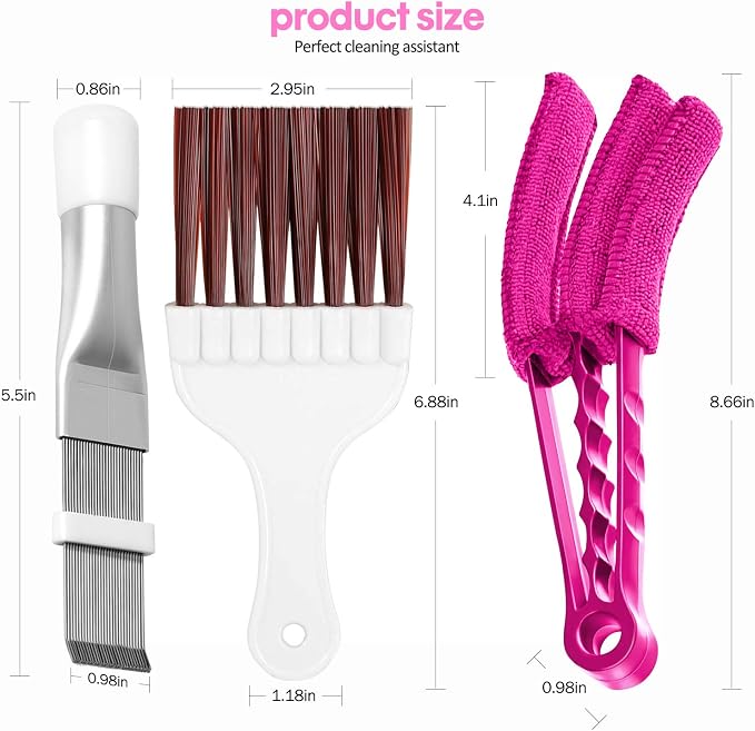 Hommtina 3 Pcs Air Conditioner Condenser Fin Comb/Cleaning Brush, Coil Cleaner - Image 2