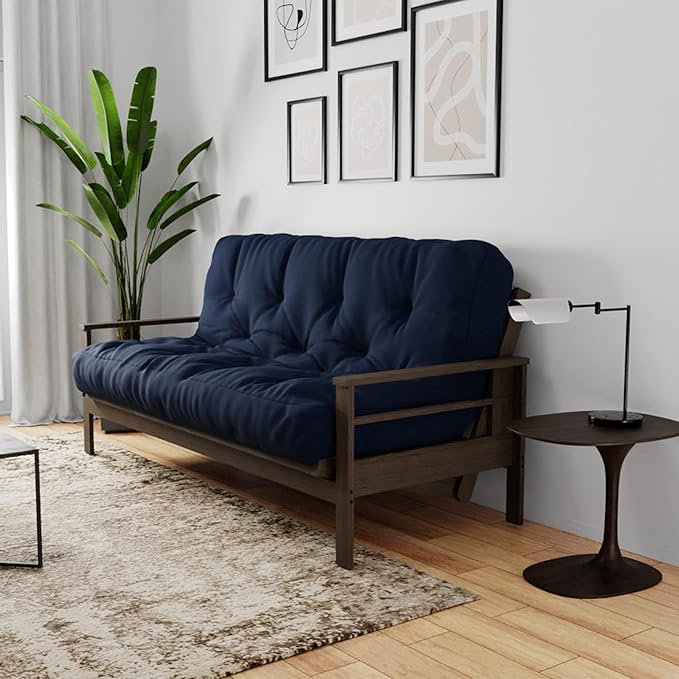 Royal Sleep Products by The Futon Factory 6 inch Foam Futon Mattress - Solid Navy Cover - Twin Size - CertiPUR Certified Foams - Made in USA - Replacement Mattress - (Frame not Included)