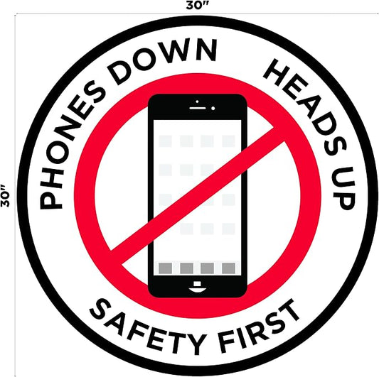 "Phones Down Heads Up" Safety Sign - Image 2