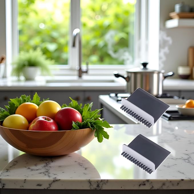 2 Pcs Black Kitchen Sink Squeegee Cleaner Countertop Brush Wiper Vegetable - Image 3