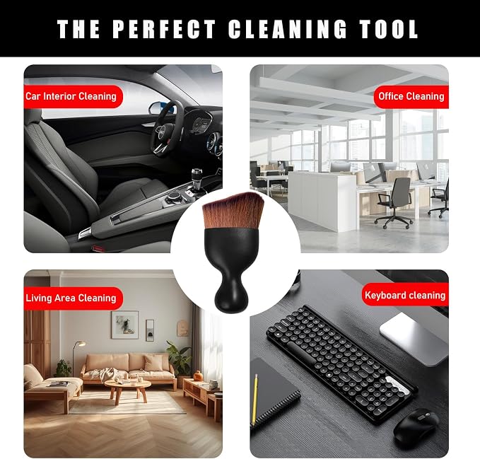 2PCS Car Interior Dust Brush, Soft Scratch Free Auto Detailing Brushes - Image 6