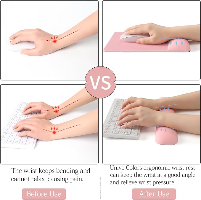 UnivoColors Design-Wave Set of Keyboad Wrist Rest & Mouce Pad, Artificial - Image 3