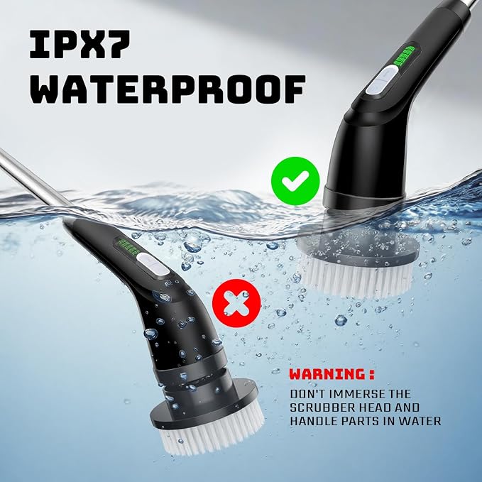 Electric Spin Scrubber, Powerful 2-Speed Cleaning Brush, IPX7 Waterproof - Image 6