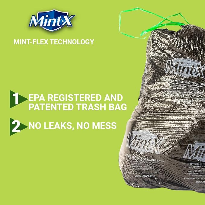 Mint-X Rodent Repellent Outdoor Home and Industrial Trash Bags - Image 4