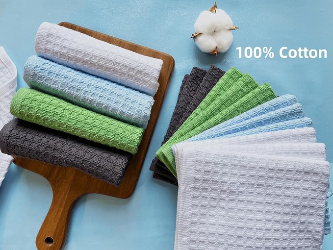 Cotton Dishcloths Set for Home and Kitchen Cleaning- 12x12 Inches Pack of 6- - Image 7