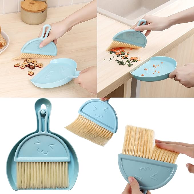 Broom and Dustpan Tweezers Tongs Cleaning Brushes Groove Gap Clean Tool Set 4 - Image 3