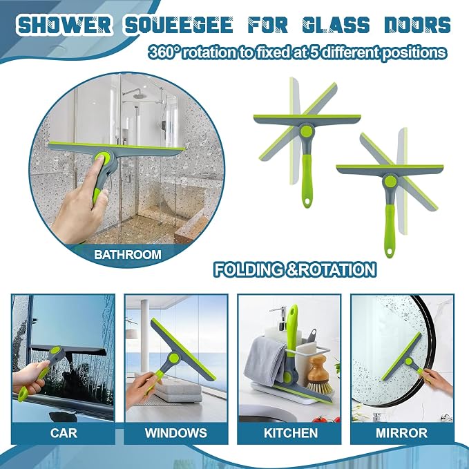 11 Pcs Cleaning Brush Set with Squeegee Crevice Gap Brushes Handheld Scrub - Image 6