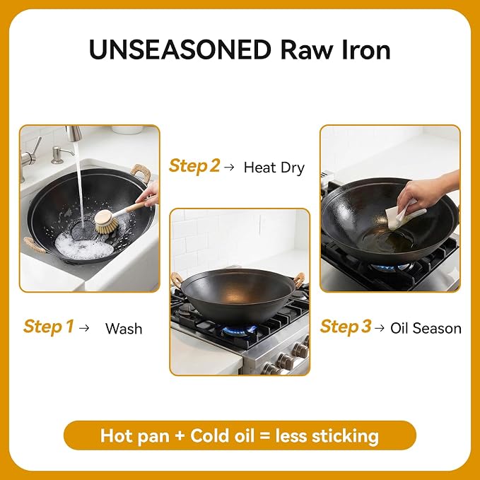 WANGYUANJI 14.2" Cast Iron Wok - Image 5