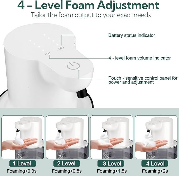 2 Pack Automatic Soap Dispenser, Touchless Automatic Foaming Soap Dispenser - Image 2
