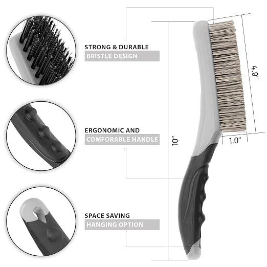 Wire Brush Set-Heavy Duty Stainless & Carbon Steel Bristles - Image 2