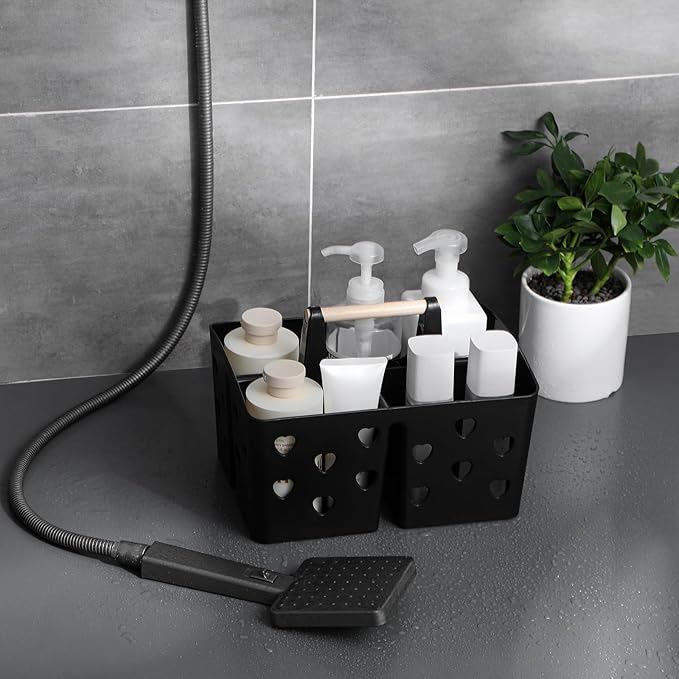 Anyoifax Portable Shower Caddy Plastic Shower Basket Organizer Divided Bathroom - Image 2
