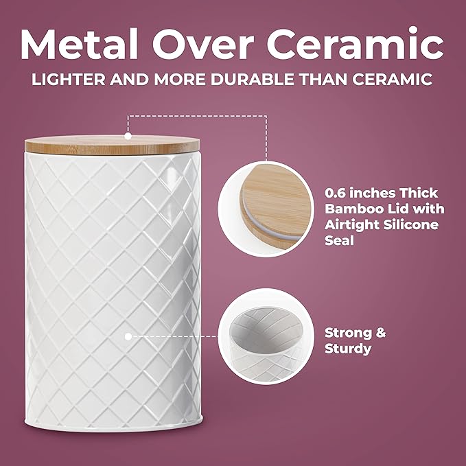 Pebble & Stem® White Metal Canister Set - Image 2