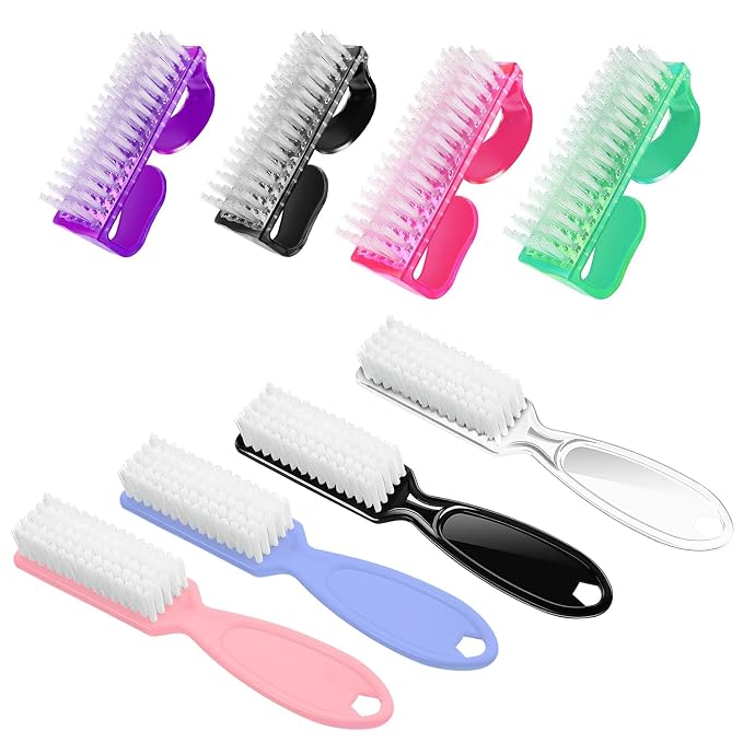 8 PCS Nail Brush for Cleaning Fingernails, Handle Grip Nail Scrubber Brush by ROSVIDY