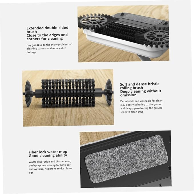 Floor Sweeper 2-in-1 360° Rotating Hand Push Sweeper High Efficient Carpet - Image 5