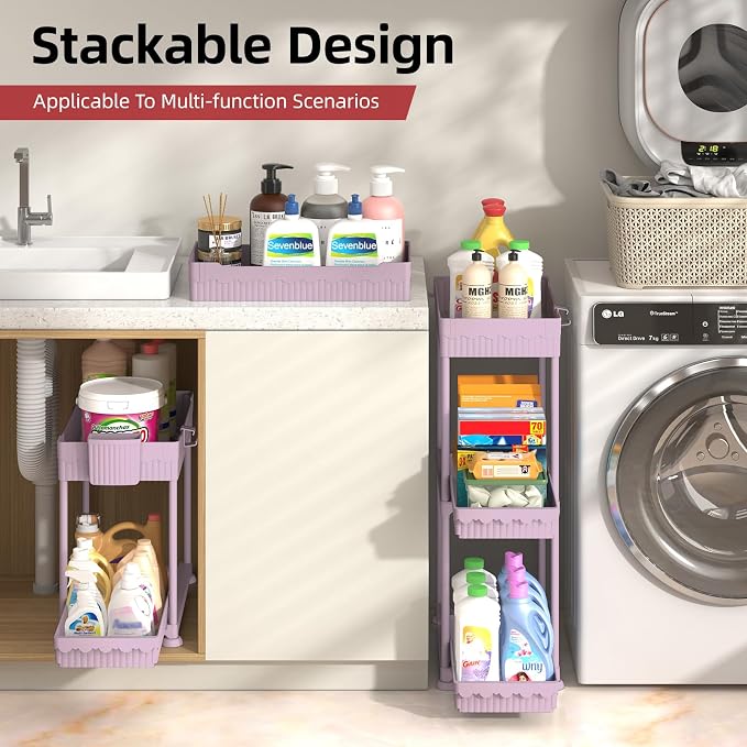 Under Sink Organizer, Bathroom Organizers and Storage, 2 Tier Multi-Use Pull - Image 3