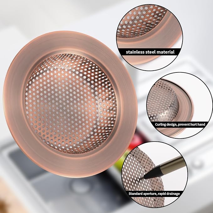 RQYEKDO Kitchen Sink Strainers Sink Stopper Kits, Stainless Steel Sink Drain - Image 2