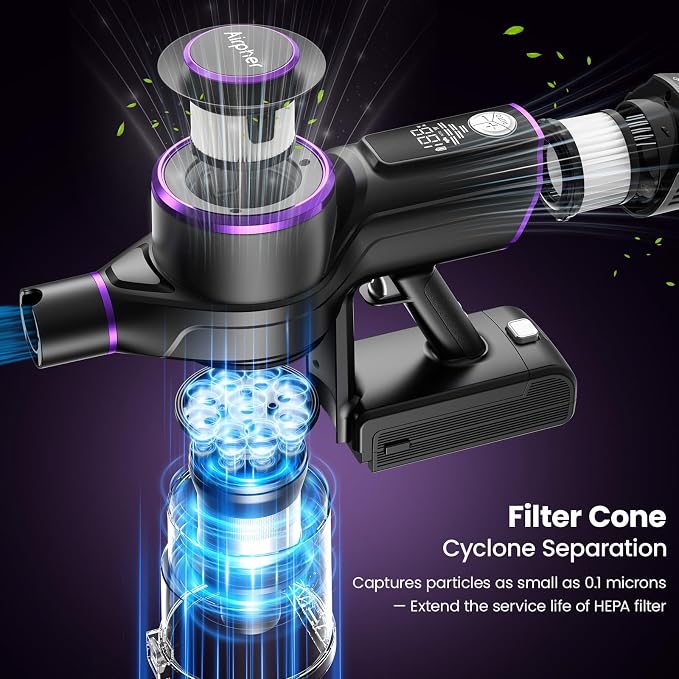Cordless Vacuum Cleaner, 600W 65KPA Dual Motor Vacuum - Image 6