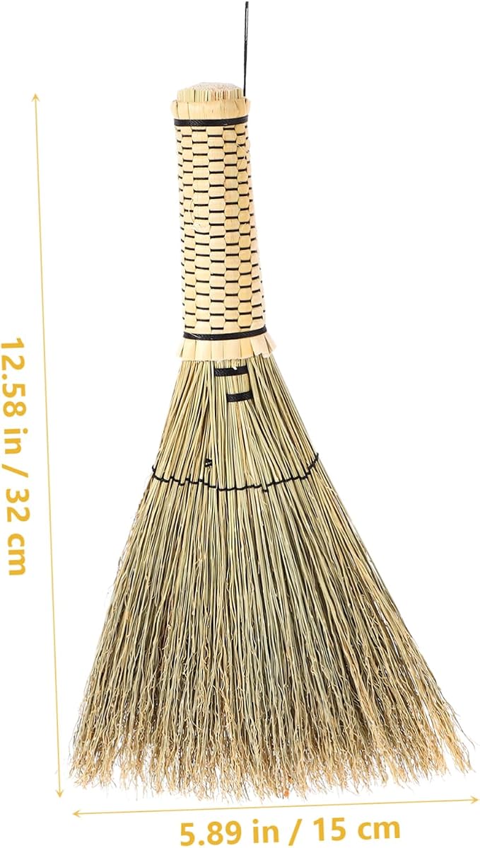 Mini Woven Corn Broom with Short Handle Soft Brush - Image 5